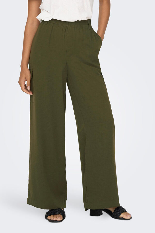 Springfield Pantalón cargo fluido verde