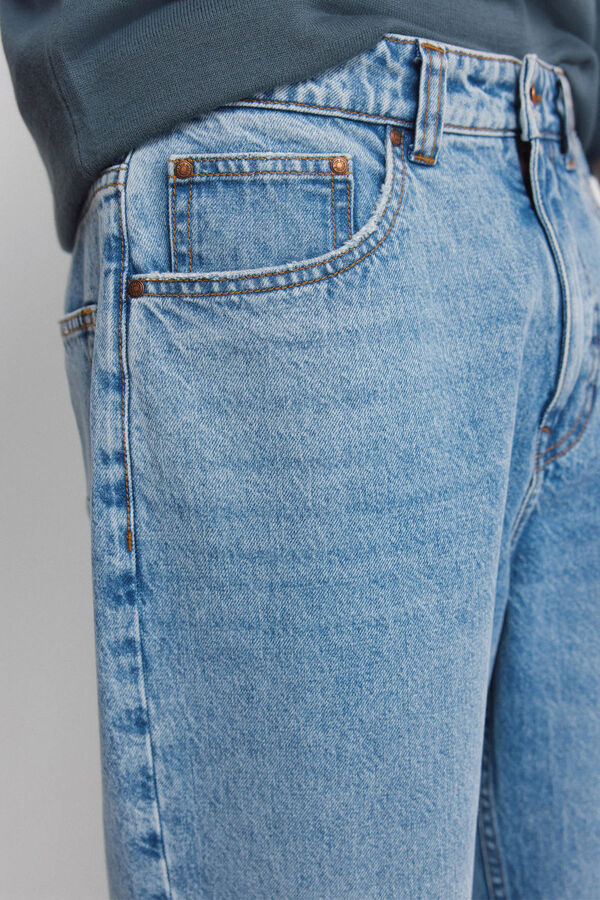 Springfield Jeans sobretingido perna larga azul