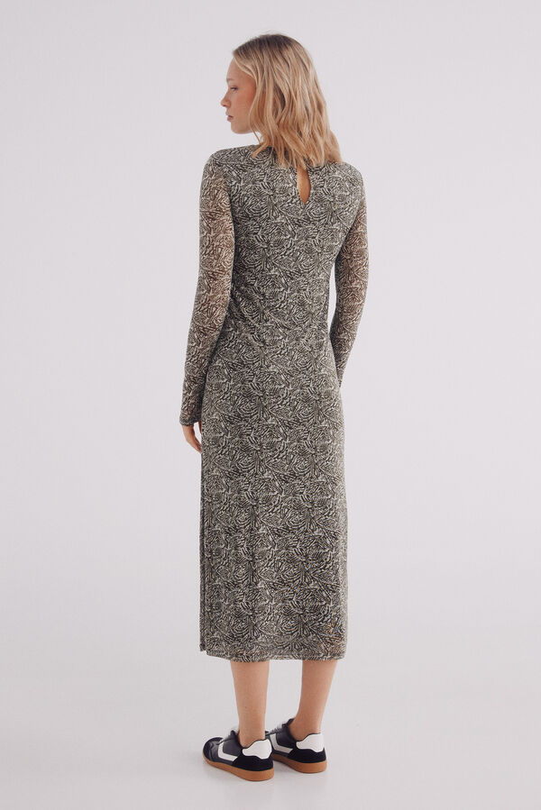 Springfield Vestido tubinho midi Caqui escuro