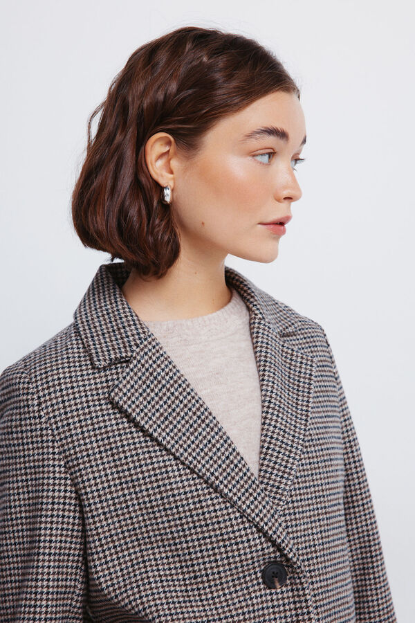 Springfield Abrigo cuadros cuello solapa azul