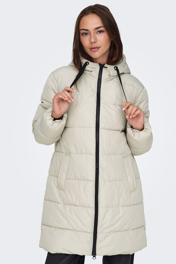 Only jaqueta de inverno cinzento