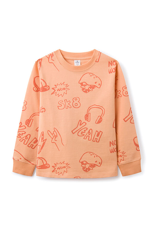 Springfield Kids Camiseta gruesa estampados skate ni&ntilde;o naranja