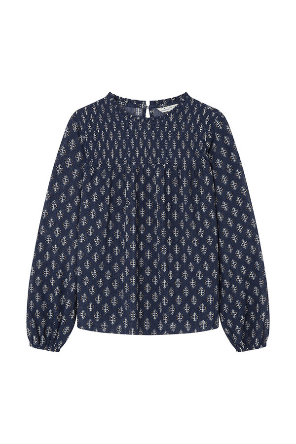 Springfield Blusa estampada nido de abeja azul