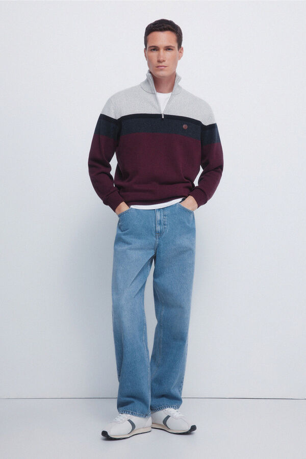 Springfield Jersey cremallera bloque color naranja