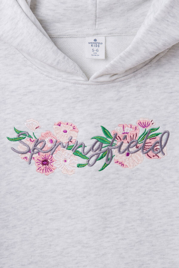 Springfield Kids Sweatshirt capuz flores menina cinzento