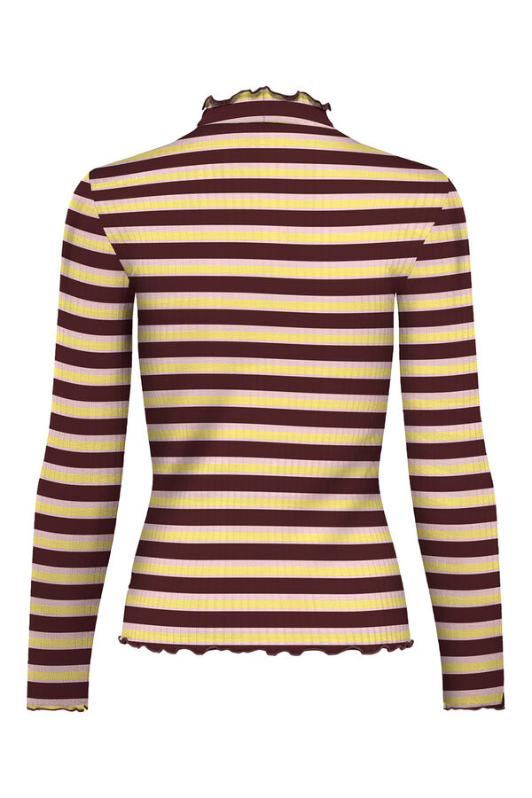 JDY Top manga comprida canelado vermelho