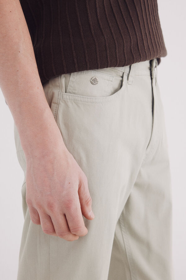 Springfield Pantalón 5 bolsillos estructura slim fit kaki
