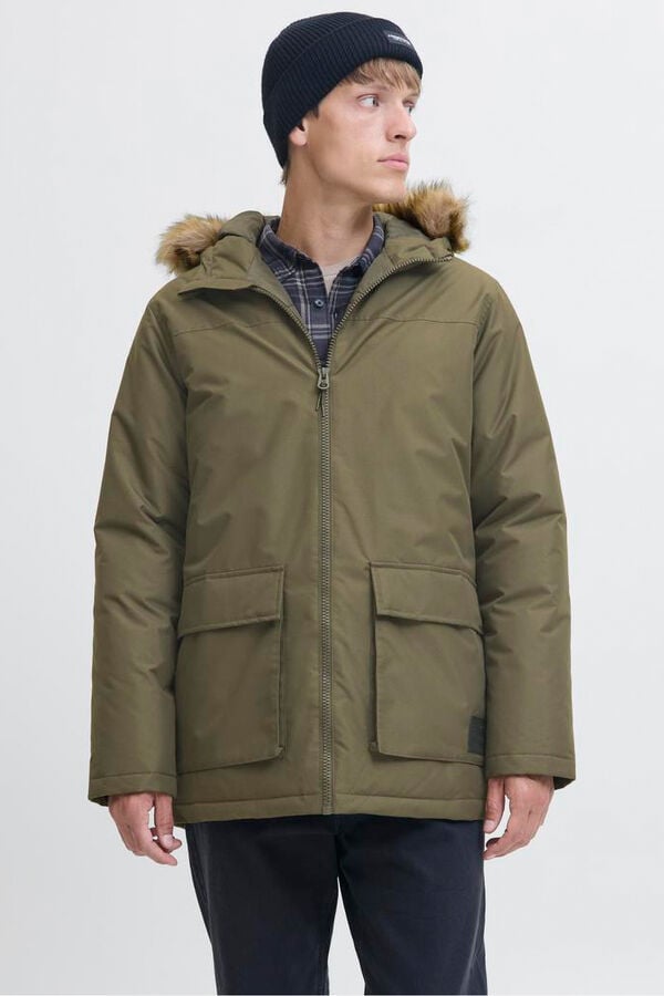 JJ REBEL Parka capucha pelo verde