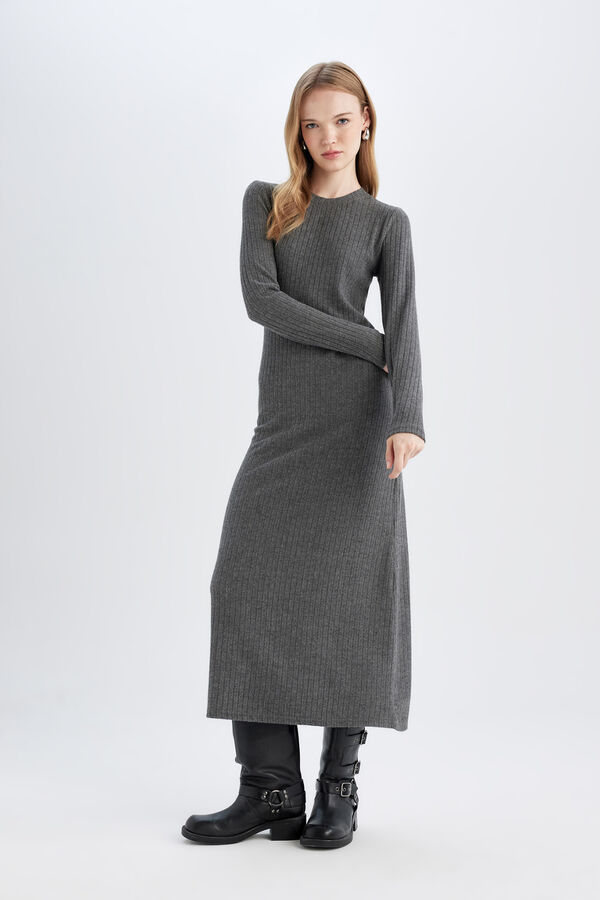 DeFacto Vestido maxi ajustado cinzento