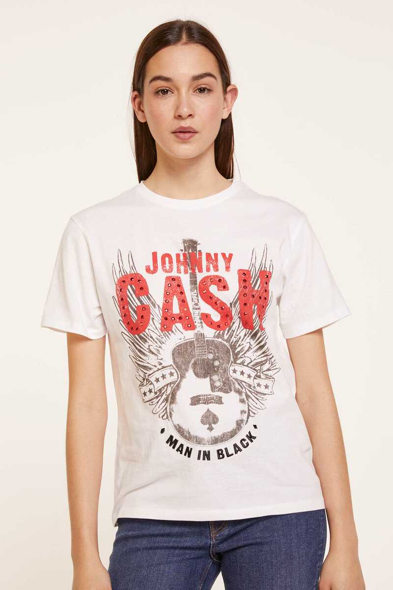 Springfield Camiseta "Johnny Cash" blanco