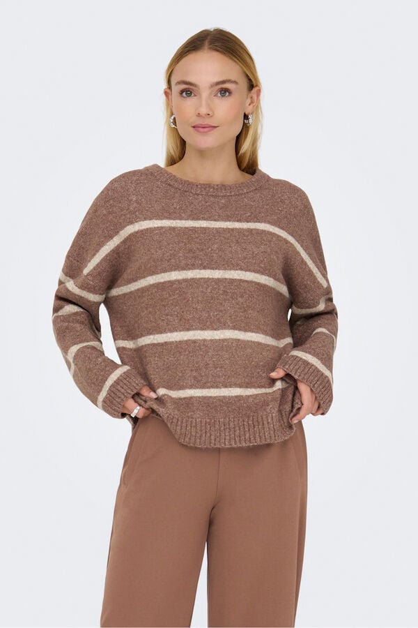 Only Jersey de rayas nude