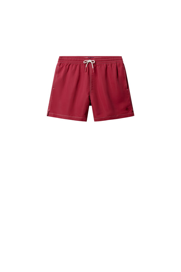 Springfield Fato de banho liso com contrastes vermelho