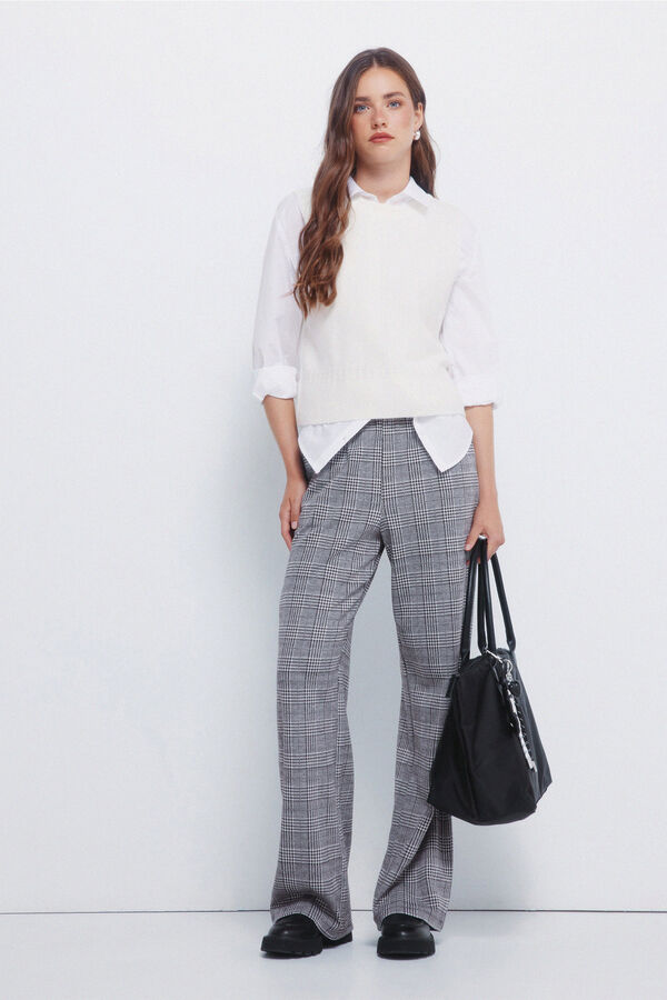 Springfield Chaleco punto trenzas blanco