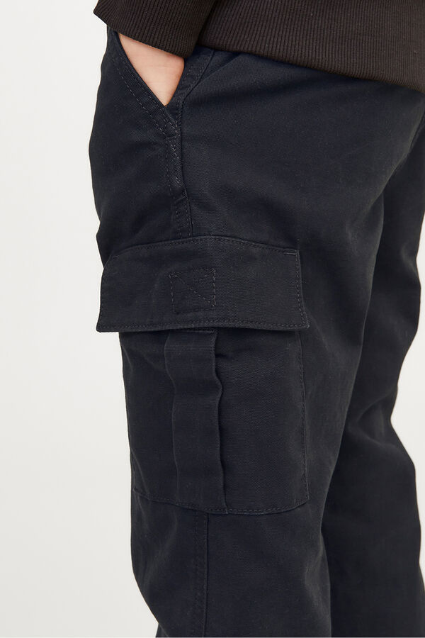 Jack & Jones Junior Pantal&oacute;n cargo regular fit negro