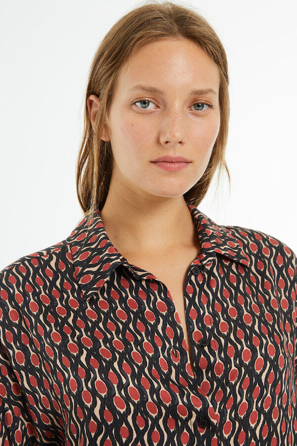 System Action Camisa manga comprida com estampado geom&eacute;trica estampado