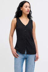 Jack & Jones Colete comprido de malha jacquard preto