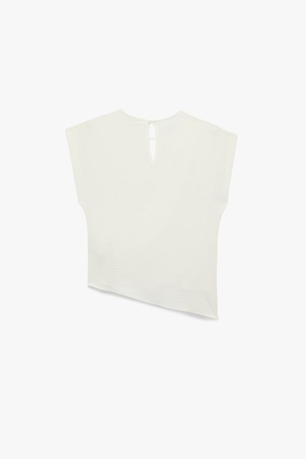 Koton Blusa assim&eacute;trica cruzada branco