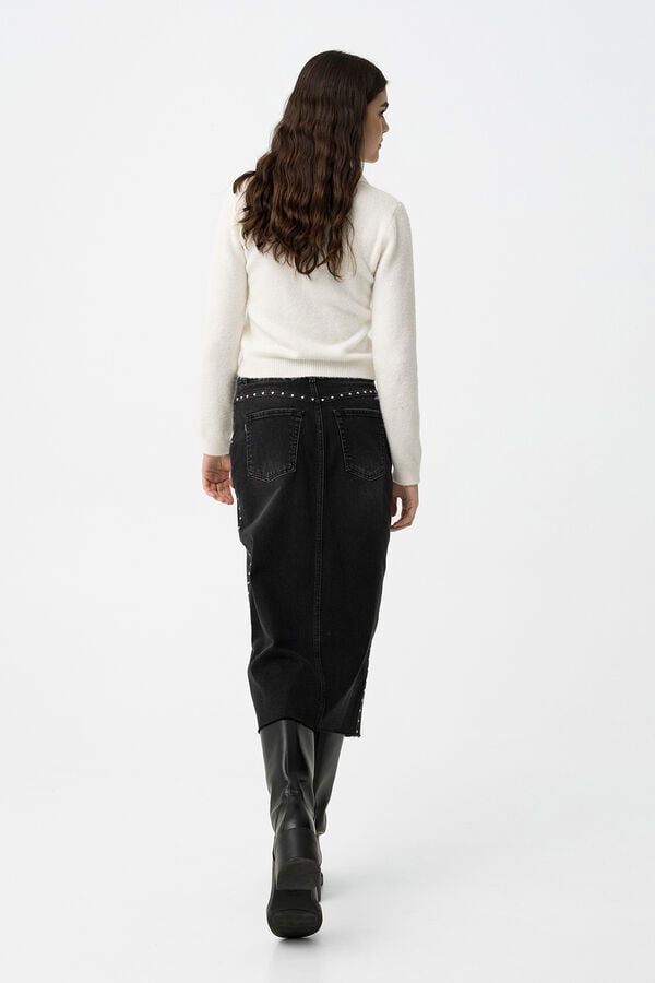 Tiffosi Falda midi vaquera negro