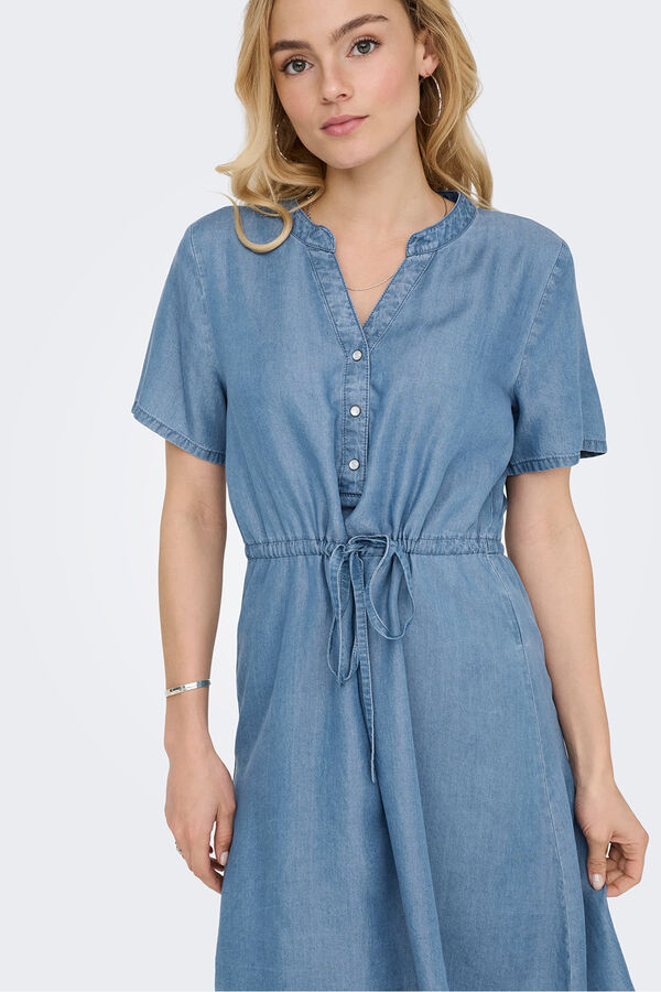 JDY Vestido curto jeans azul