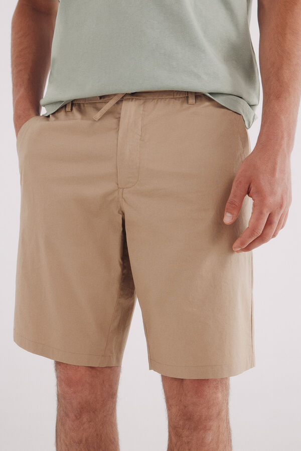 Springfield Bermuda popel&iacute;n comfort fit beige