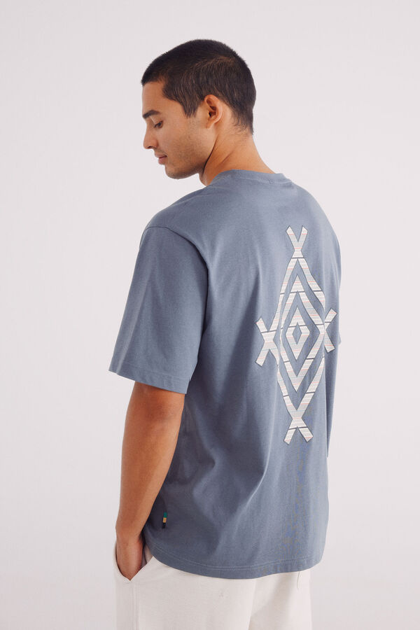 Springfield Camiseta bordado &eacute;tnico azul