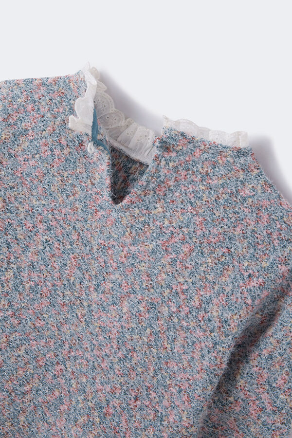 Springfield Kids T-shirt de gola rufo para menina azul