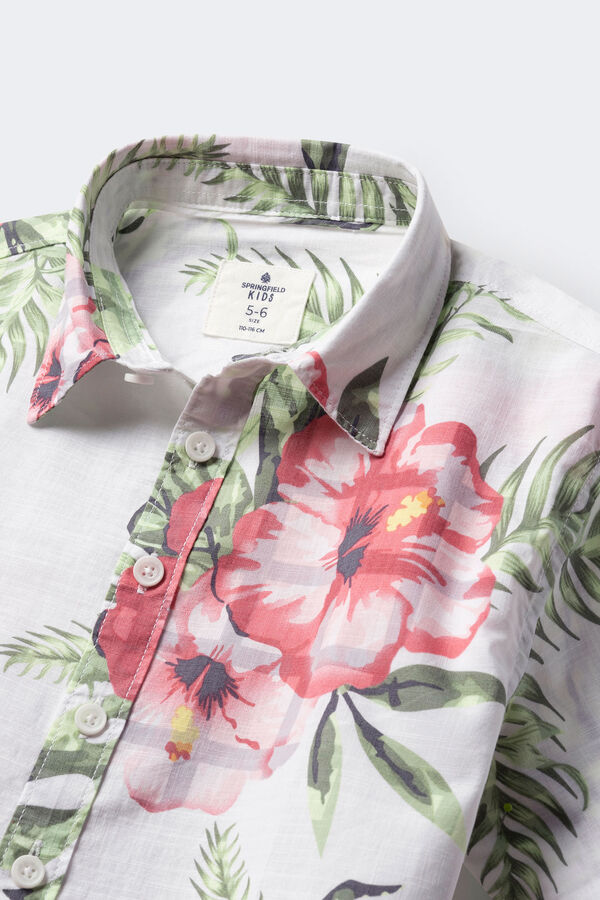 Springfield Kids Camisa hawaiana niño marfil
