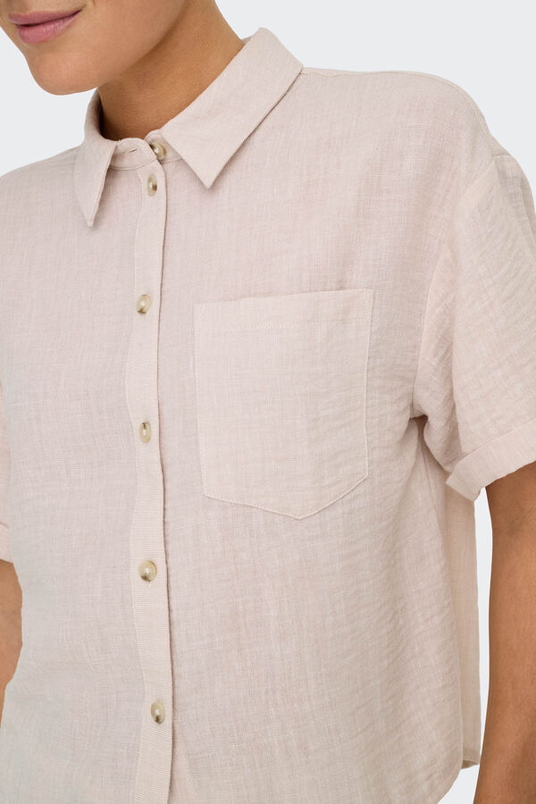 JDY Camisa manga curta bege