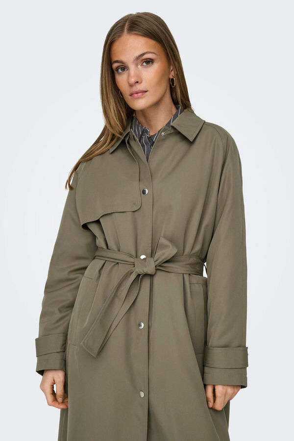Only Gabardina comprida cinzento