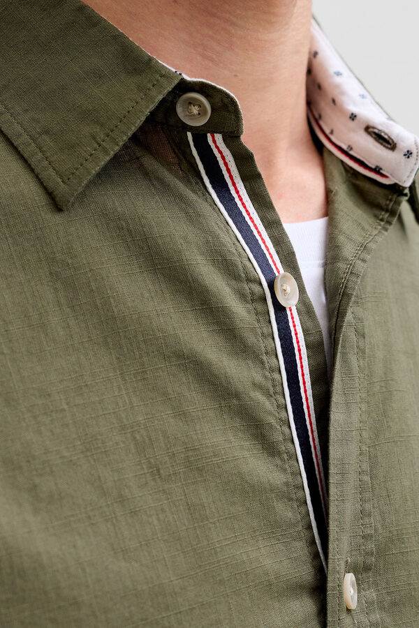 Jack & Jones Camisa manga comprida em algod&atilde;o estampado