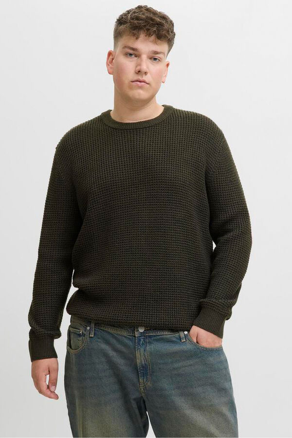 Jack & Jones PLUS Jersey b&aacute;sico de punto liso verde