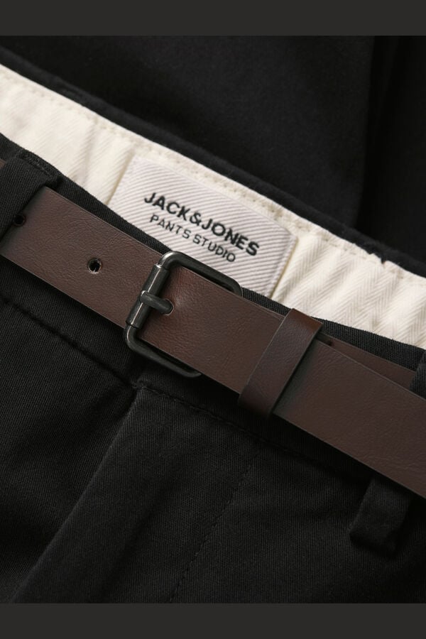 Jack & Jones PLUS Bermudas chino con cintur&oacute;n negro