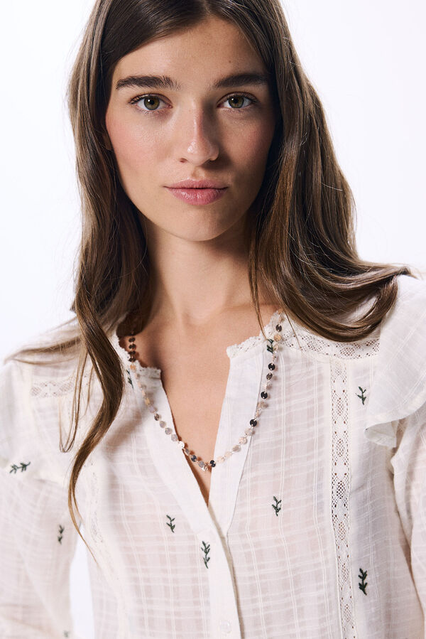 Springfield Blusa bordada la&ccedil;o estampado