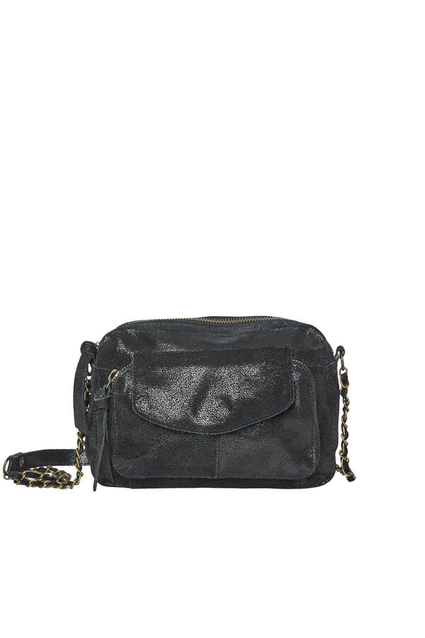Pieces Bolso de piel metalizado negro