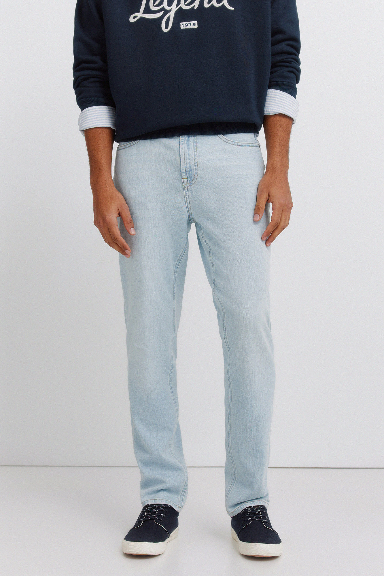 Springfield Jeans ultraleve lavagem clara slim fit