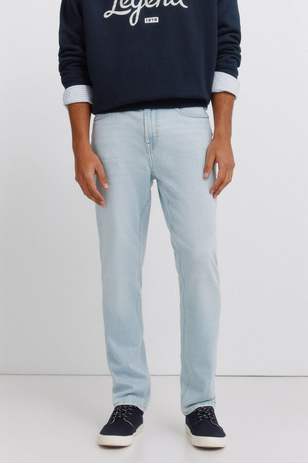 Springfield Jeans ultraleve lavagem clara slim fit azul