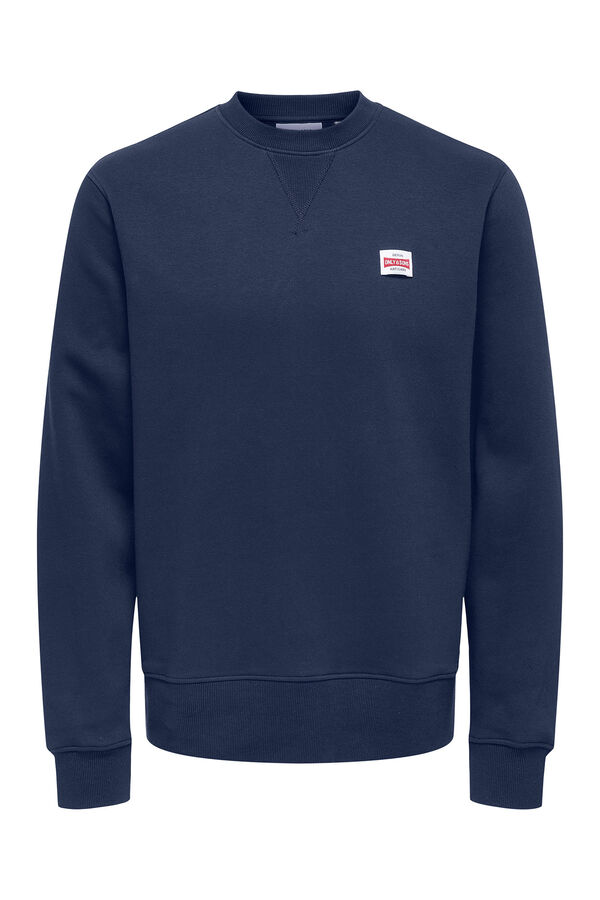Only & Sons Herren-Sweatshirt mit regular fit und Rundhalsausschnitt. azul