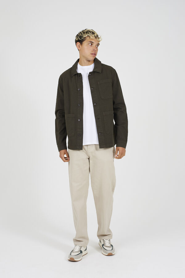 Brave Soul Sobrecamisa con botones kaki