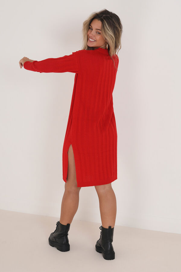 Brave Soul Vestido de punto oversize rojo