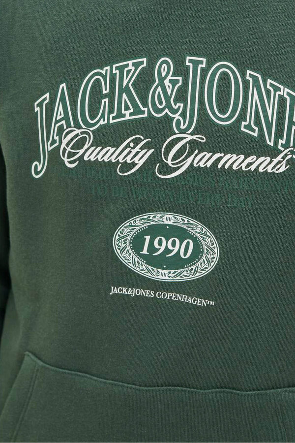 Jack & Jones Junior Sudadera logo con capucha verde