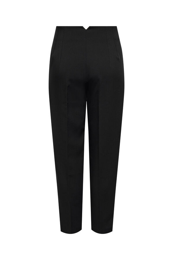 Only Pantalones rectos de talle alto negro