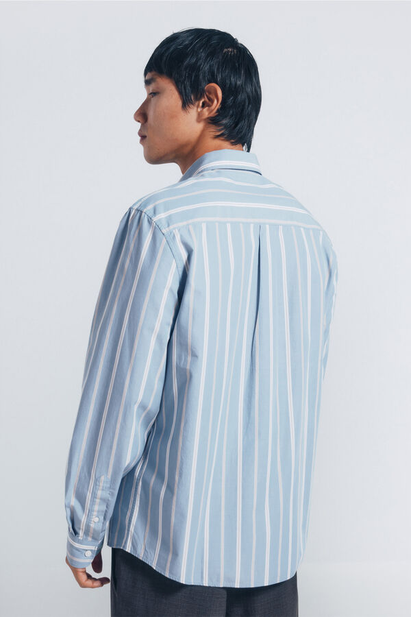 Springfield Camisa popel&iacute;n rayas azul