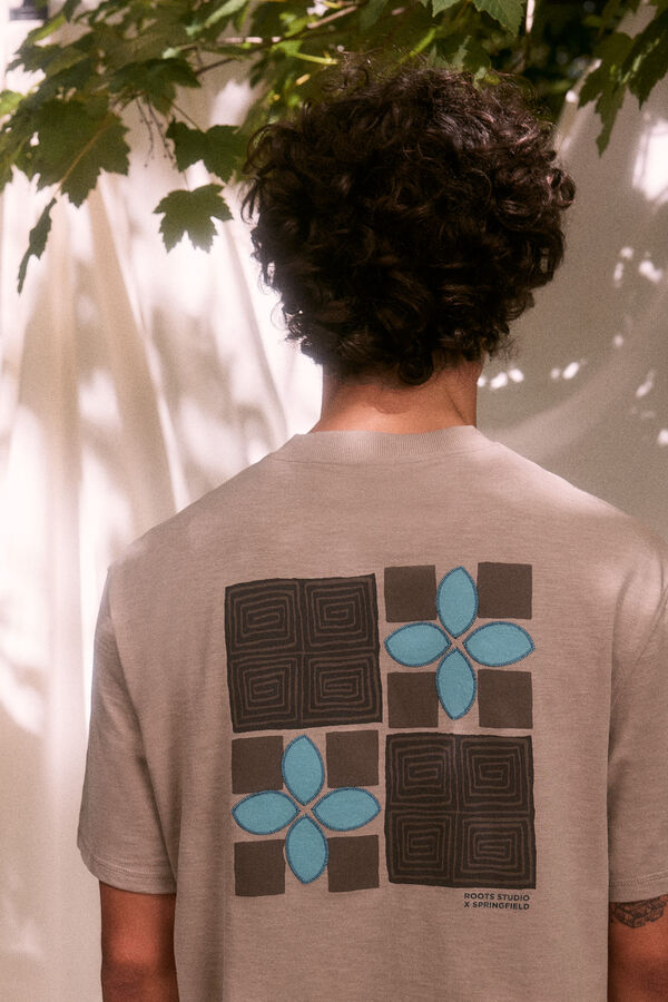 Springfield Camiseta parche "Roots Studio" nude