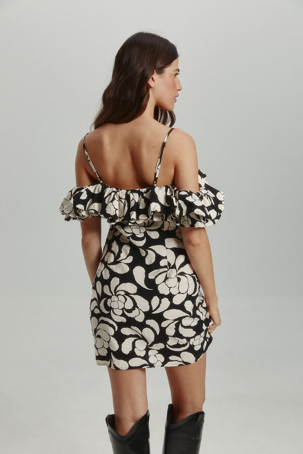 Only Vestido curto ombro a ombro preto