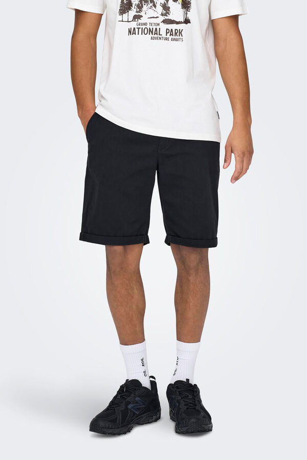 Only & Sons Bermuda estilo chino azul