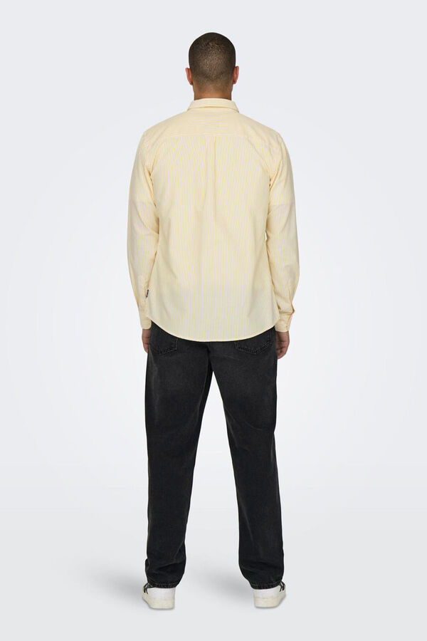 Only & Sons Camisa de manga comprida Oxford &agrave;s riscas estampado