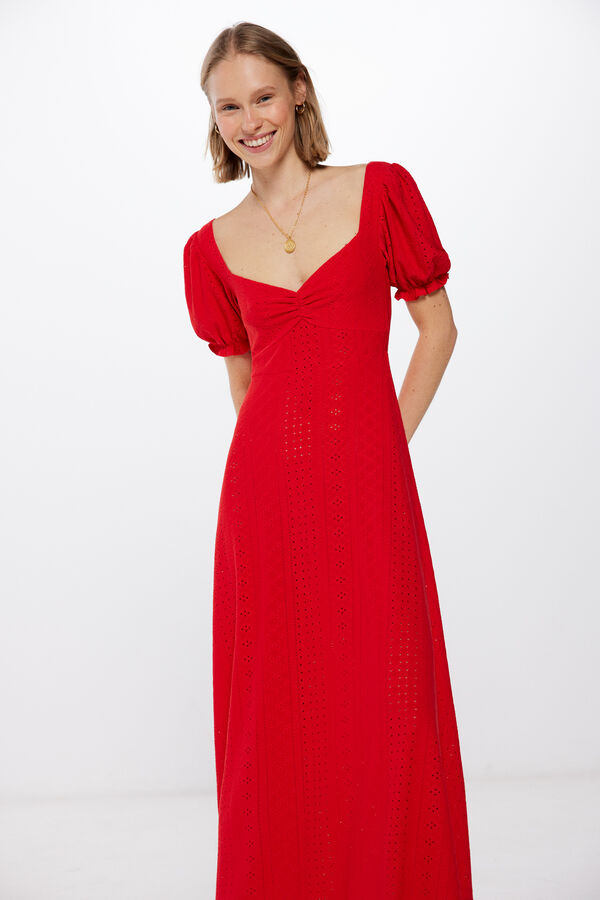 Springfield Vestido Midi Liso estampado