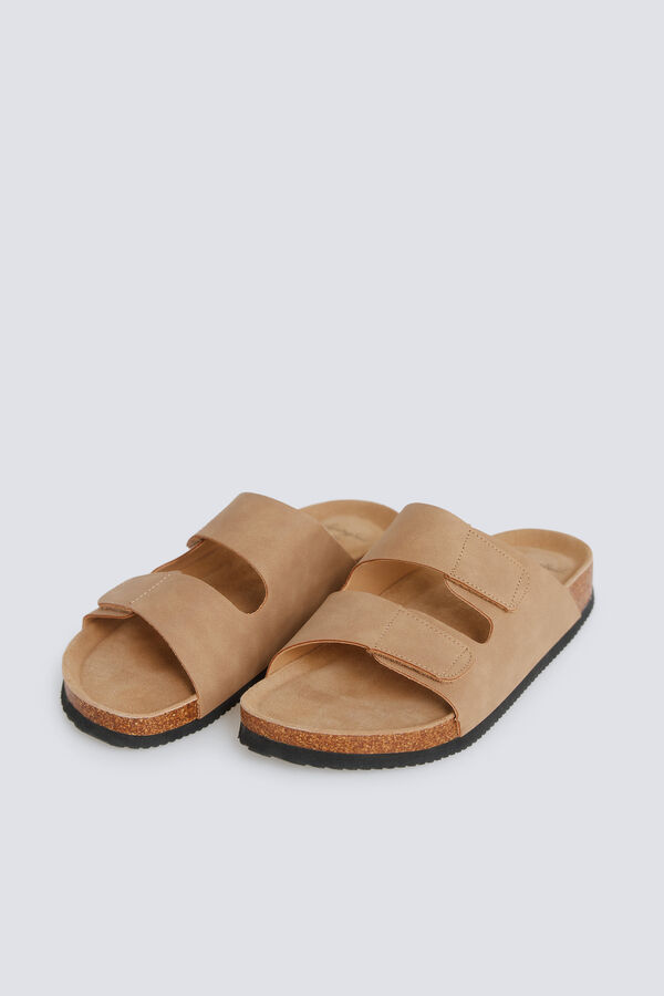 Springfield Sandalia velcro doble tira marr&oacute;n