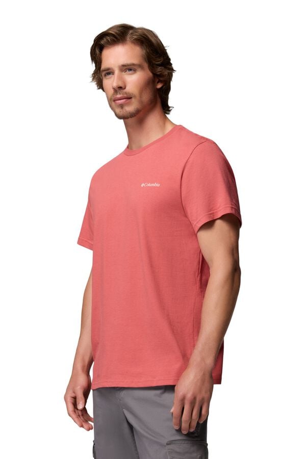 Columbia Camiseta con estampado de naturaleza en la espalda rojo