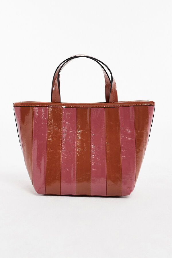Topshop Mala de ombro &agrave;s riscas rosa